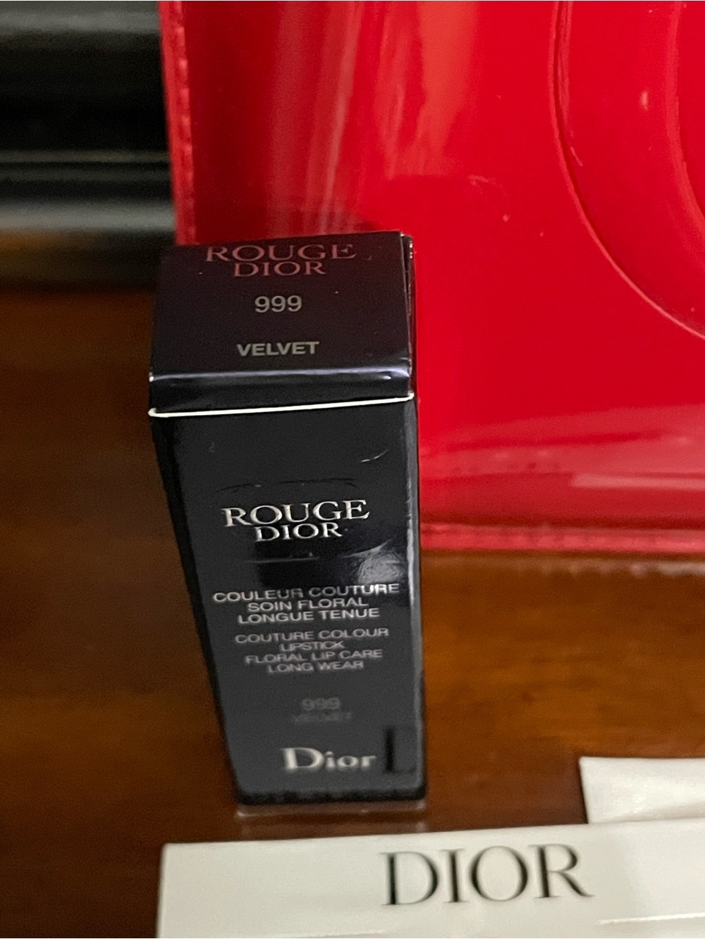 Dior Red Patent Cosmetic Pouch bundle with Dior dust bag - Picture 3 of 10